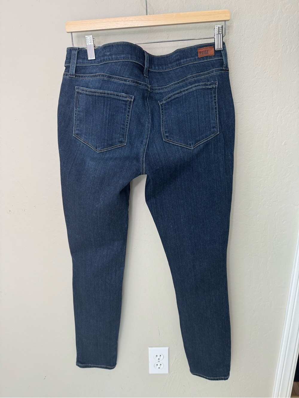 PAIGE Maternity Verdugo Skinny Jeans Blue Stretch Side Panels “Nottingham” - Picture 9 of 16